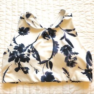 Athleta white water flower high neck bra